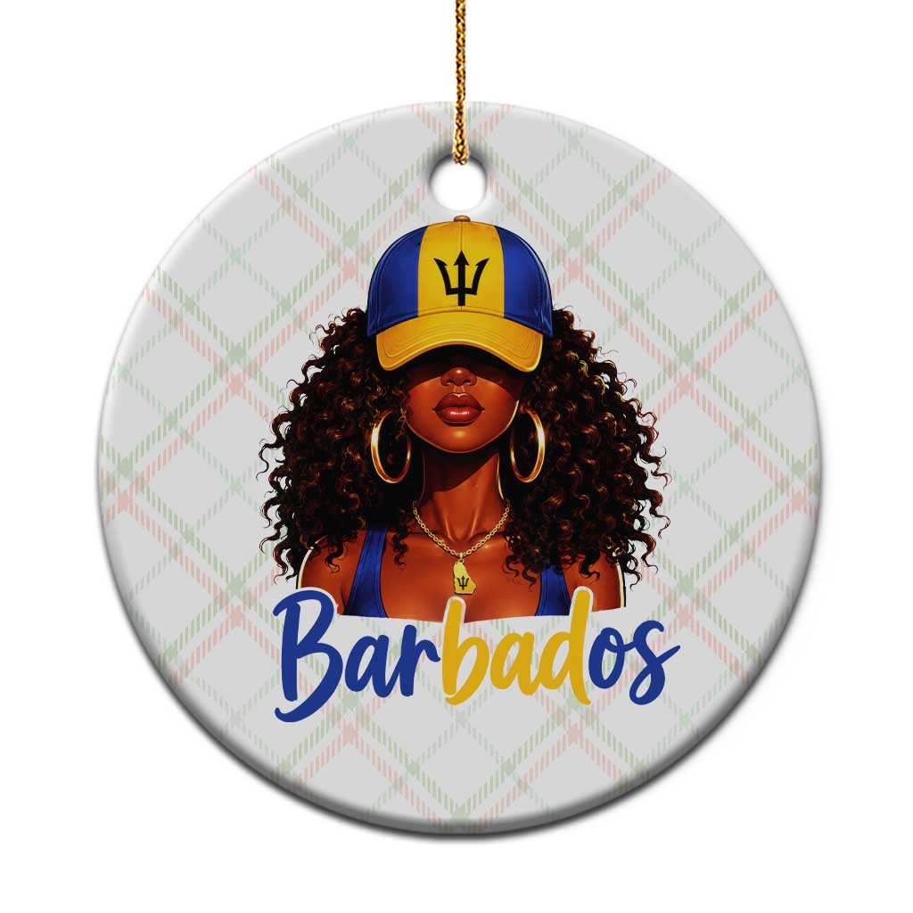 Bajan Girl Ceramic Ornament Barbados Flag Caribbean Heritage Pride Graphic Gift TS10 1pc Christmas Plaid Print Your Wear