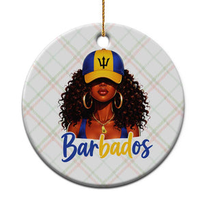 Bajan Girl Ceramic Ornament Barbados Flag Caribbean Heritage Pride Graphic Gift TS10 1pc Christmas Plaid Print Your Wear