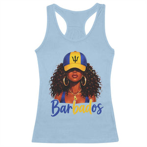 Bajan Girl Racerback Tank Top Barbados Flag Caribbean Heritage Pride Graphic Gift TS10 Light Blue Print Your Wear