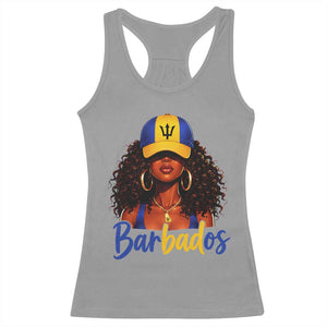 Bajan Girl Racerback Tank Top Barbados Flag Caribbean Heritage Pride Graphic Gift TS10 Sport Gray Print Your Wear