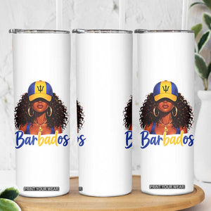 Bajan Girl Skinny Tumbler Barbados Flag Caribbean Heritage Pride Graphic Gift TS10 Print Your Wear