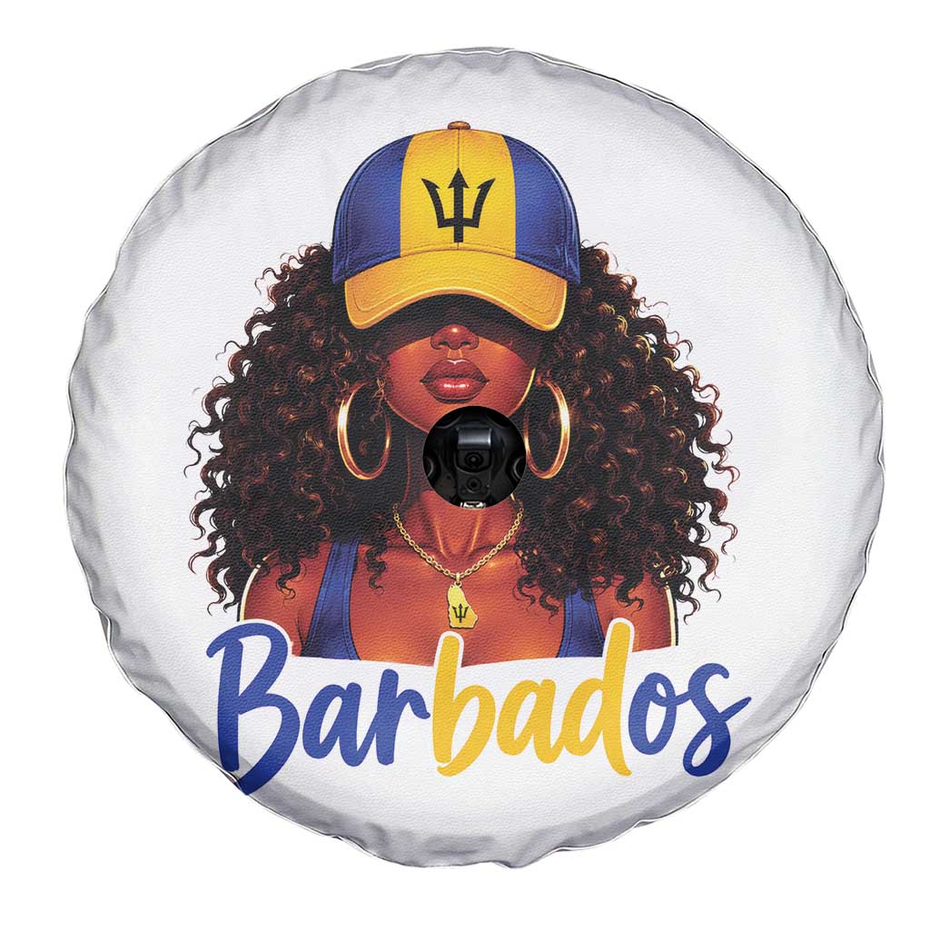 Bajan Girl Spare Tire Cover Barbados Flag Caribbean Heritage Pride Graphic Gift TS10 Print Your Wear