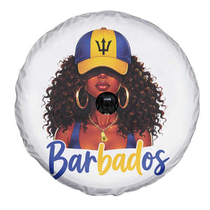 Bajan Girl Spare Tire Cover Barbados Flag Caribbean Heritage Pride Graphic Gift TS10 Print Your Wear
