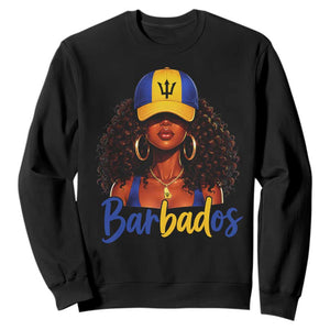 Bajan Girl Sweatshirt Barbados Flag Caribbean Heritage Pride Graphic Gift TS10 S Black Print Your Wear