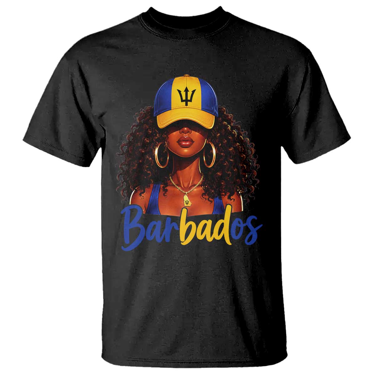 Bajan Girl T Shirt Barbados Flag Caribbean Heritage Pride Graphic Gift TS10 Print Your Wear