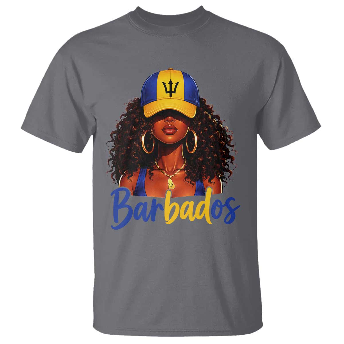 Bajan Girl T Shirt Barbados Flag Caribbean Heritage Pride Graphic Gift TS10 Charcoal Print Your Wear