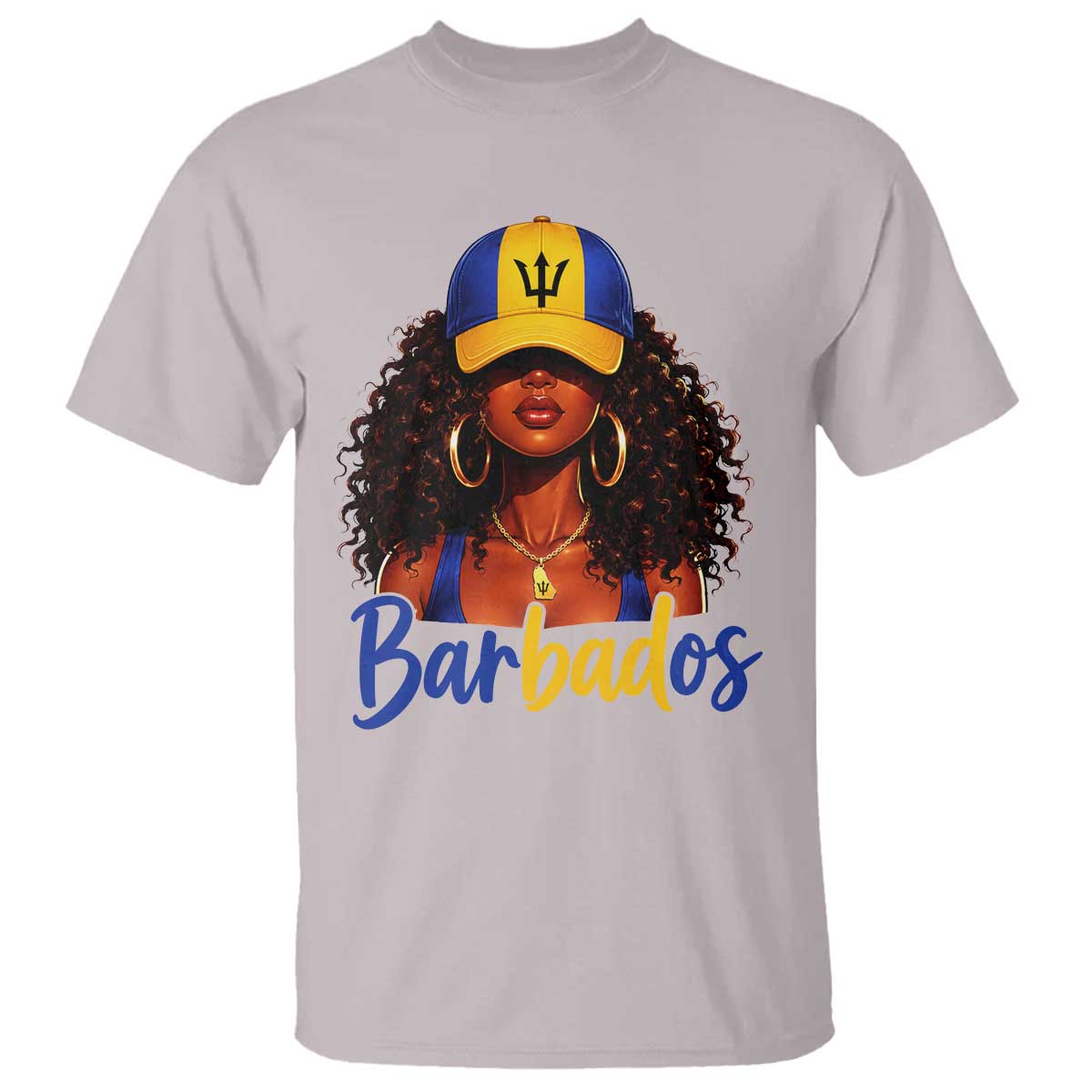 Bajan Girl T Shirt Barbados Flag Caribbean Heritage Pride Graphic Gift TS10 Ice Gray Print Your Wear
