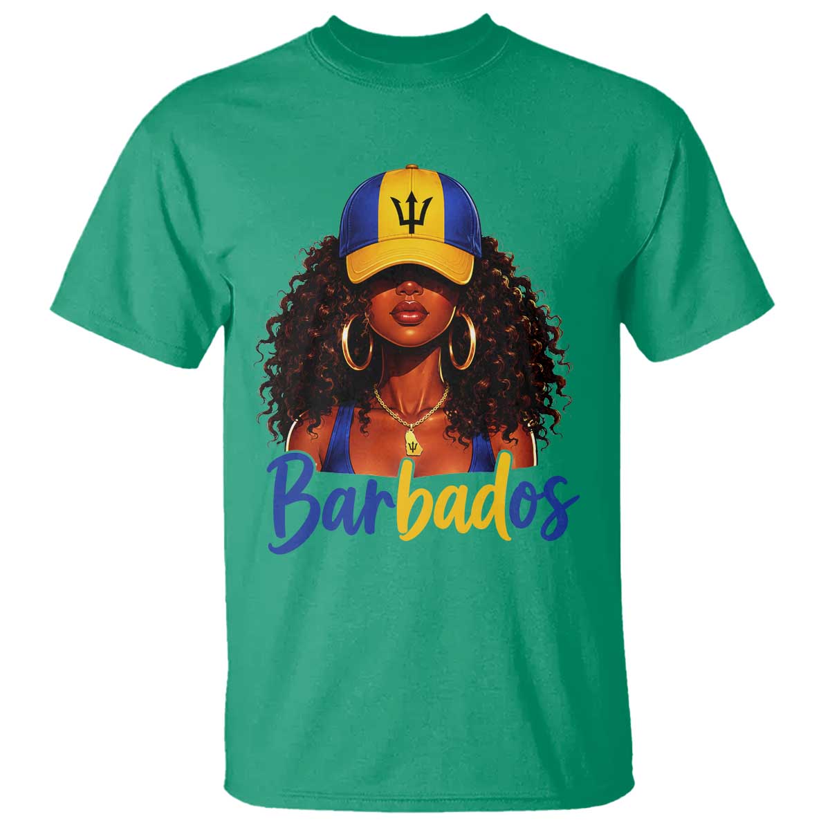Bajan Girl T Shirt Barbados Flag Caribbean Heritage Pride Graphic Gift TS10 Irish Green Print Your Wear