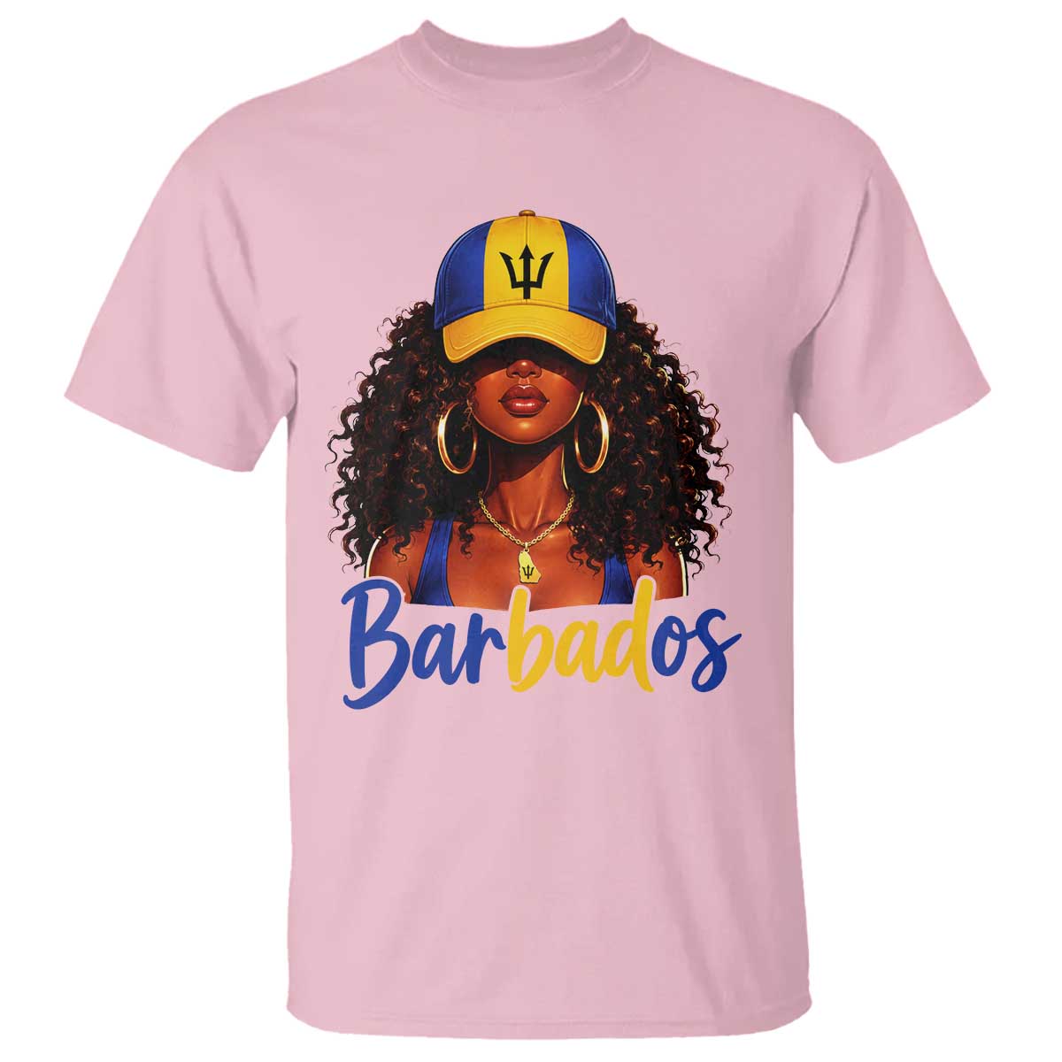 Bajan Girl T Shirt Barbados Flag Caribbean Heritage Pride Graphic Gift TS10 Light Pink Print Your Wear