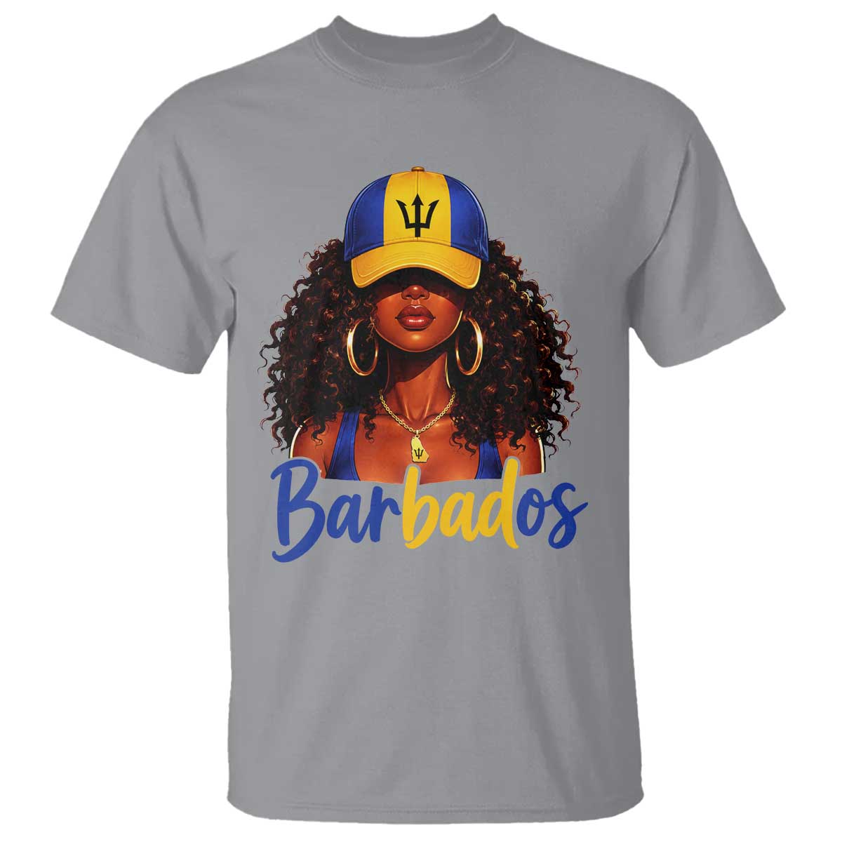 Bajan Girl T Shirt Barbados Flag Caribbean Heritage Pride Graphic Gift TS10 Sport Gray Print Your Wear
