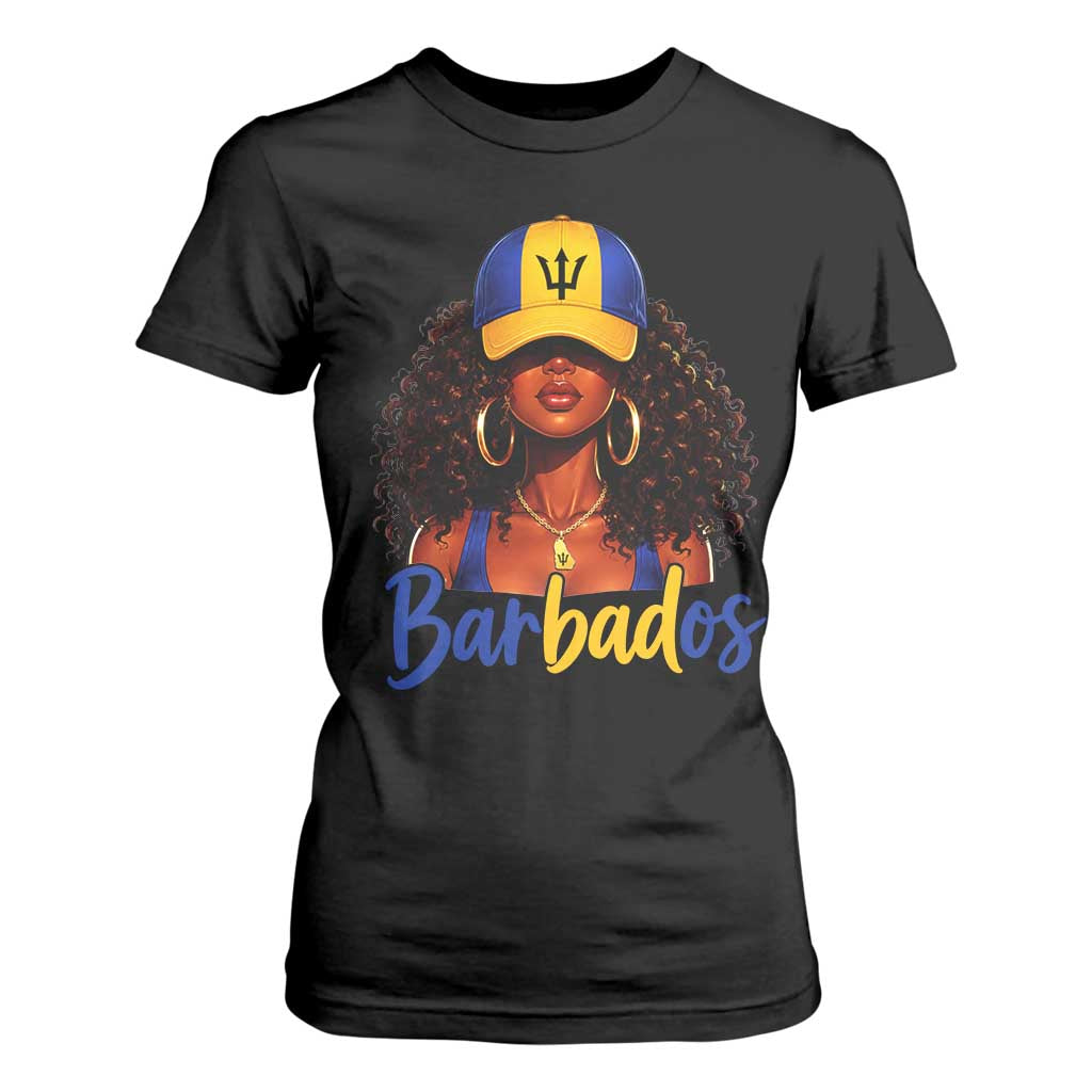 Bajan Girl T Shirt For Women Barbados Flag Caribbean Heritage Pride Graphic Gift TS10 Black Print Your Wear