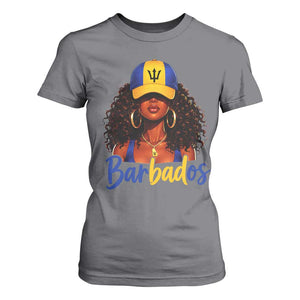 Bajan Girl T Shirt For Women Barbados Flag Caribbean Heritage Pride Graphic Gift TS10 Charcoal Print Your Wear