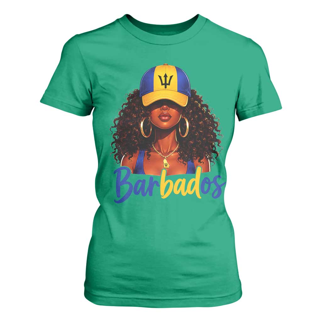Bajan Girl T Shirt For Women Barbados Flag Caribbean Heritage Pride Graphic Gift TS10 Irish Green Print Your Wear