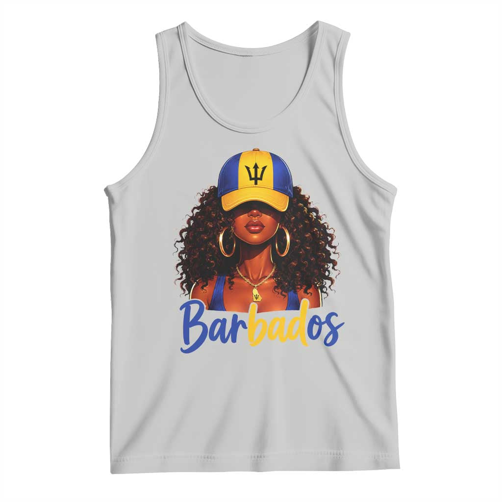 Bajan Girl Tank Top Barbados Flag Caribbean Heritage Pride Graphic Gift TS10 Ash Print Your Wear