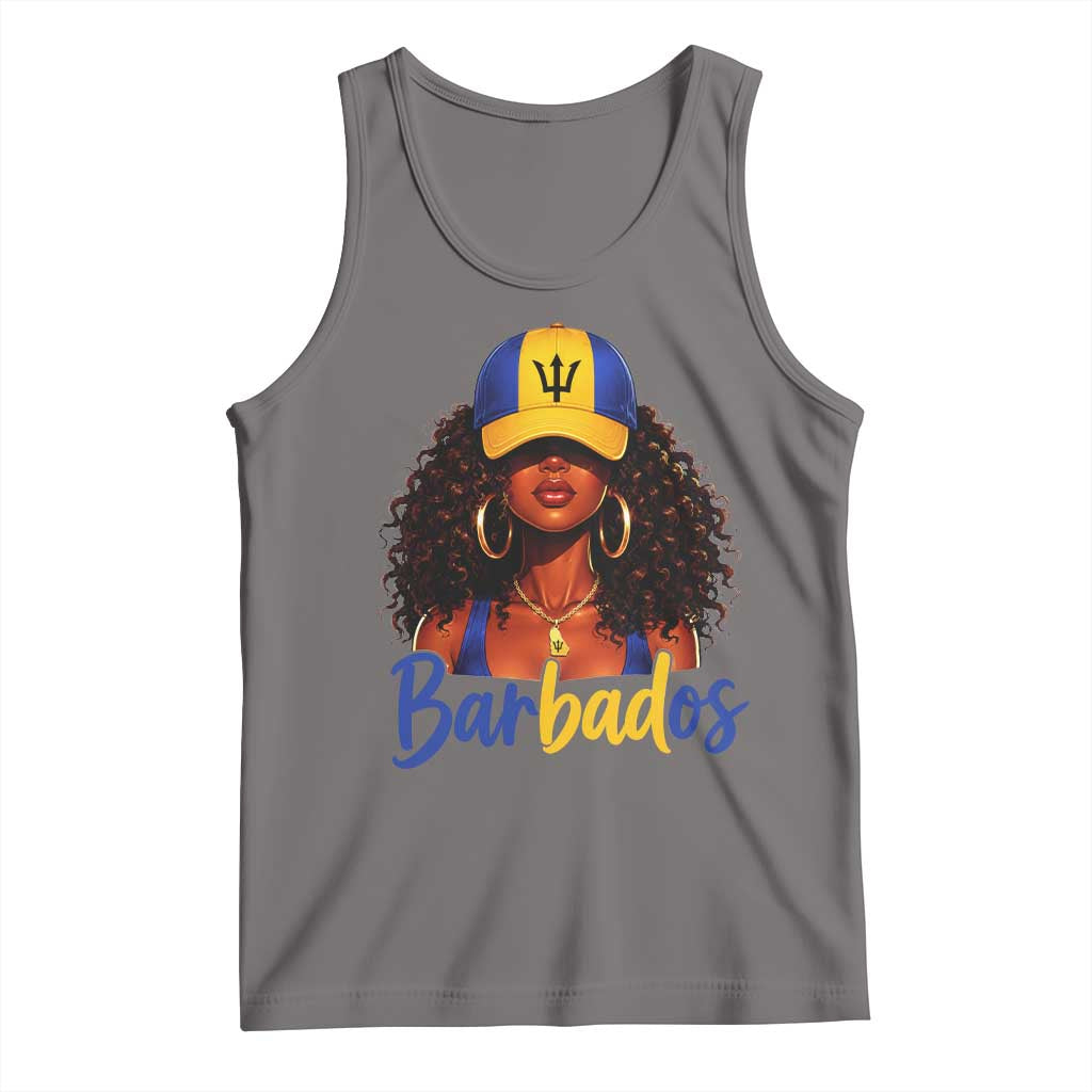 Bajan Girl Tank Top Barbados Flag Caribbean Heritage Pride Graphic Gift TS10 Deep Heather Print Your Wear