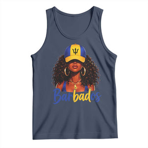 Bajan Girl Tank Top Barbados Flag Caribbean Heritage Pride Graphic Gift TS10 Navy Print Your Wear