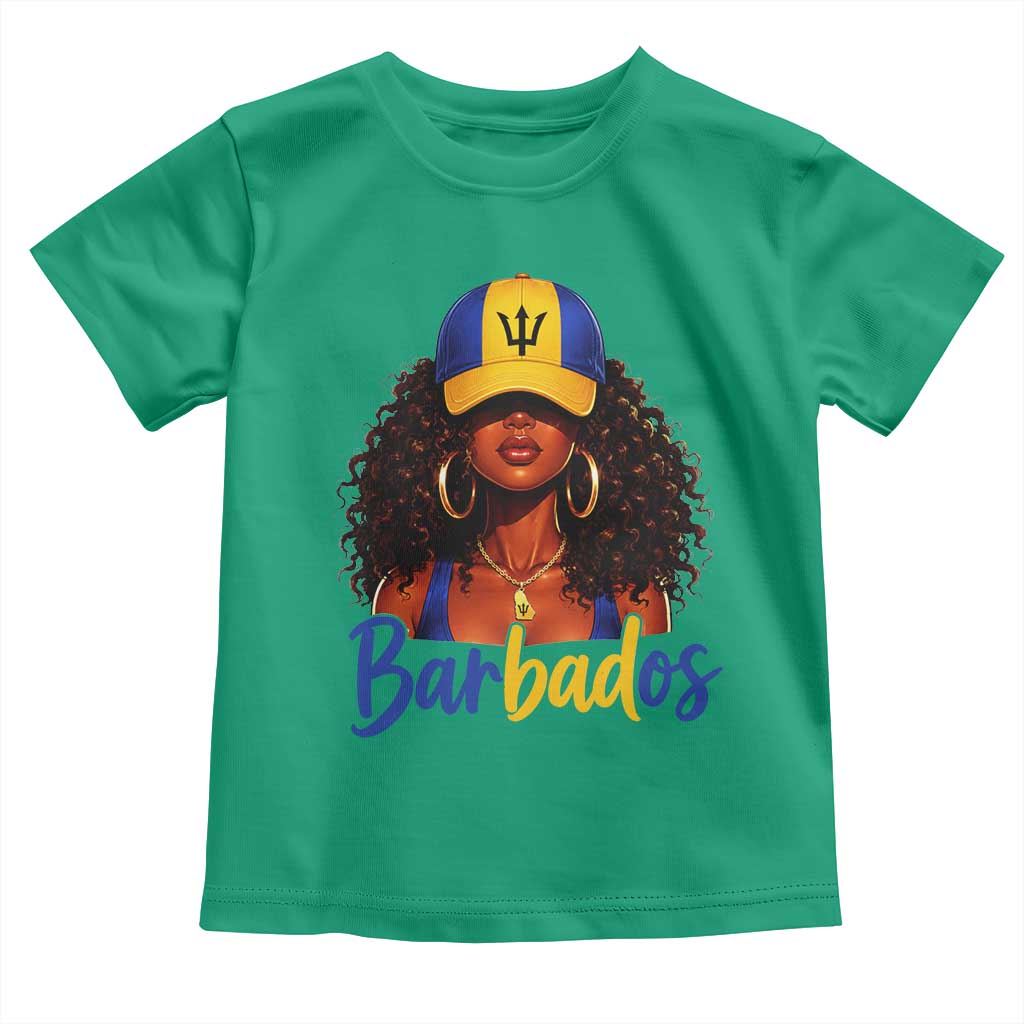 Bajan Girl Toddler T Shirt Barbados Flag Caribbean Heritage Pride Graphic Gift TS10 Irish Green Print Your Wear
