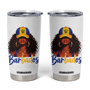 Bajan Girl Tumbler Cup Barbados Flag Caribbean Heritage Pride Graphic Gift TS10 White Print Your Wear