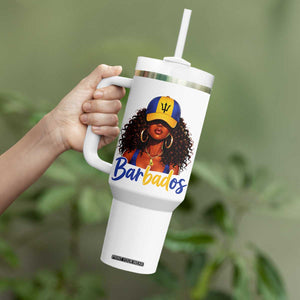 Bajan Girl Tumbler With Handle Barbados Flag Caribbean Heritage Pride Graphic Gift TS10 Print Your Wear