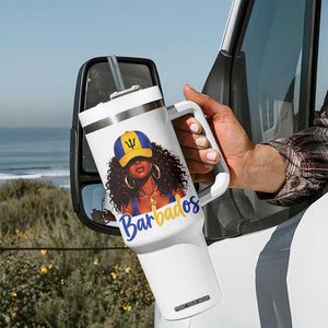 Bajan Girl Tumbler With Handle Barbados Flag Caribbean Heritage Pride Graphic Gift TS10 Print Your Wear
