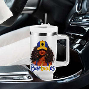 Bajan Girl Tumbler With Handle Barbados Flag Caribbean Heritage Pride Graphic Gift TS10 Print Your Wear