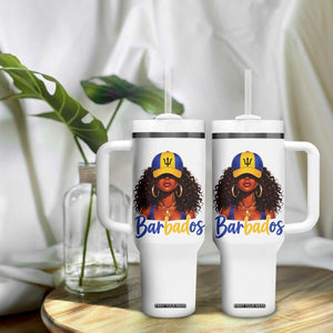 Bajan Girl Tumbler With Handle Barbados Flag Caribbean Heritage Pride Graphic Gift TS10 Print Your Wear