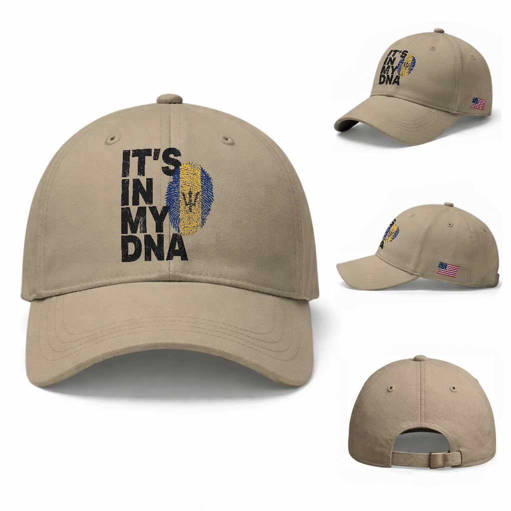 It's In My DNA Barbados Barbadian Baseball Cap Pride Heritage Patriotic Gift TS10 Baseball Cap Universal Fit Khaki Print Your Wear