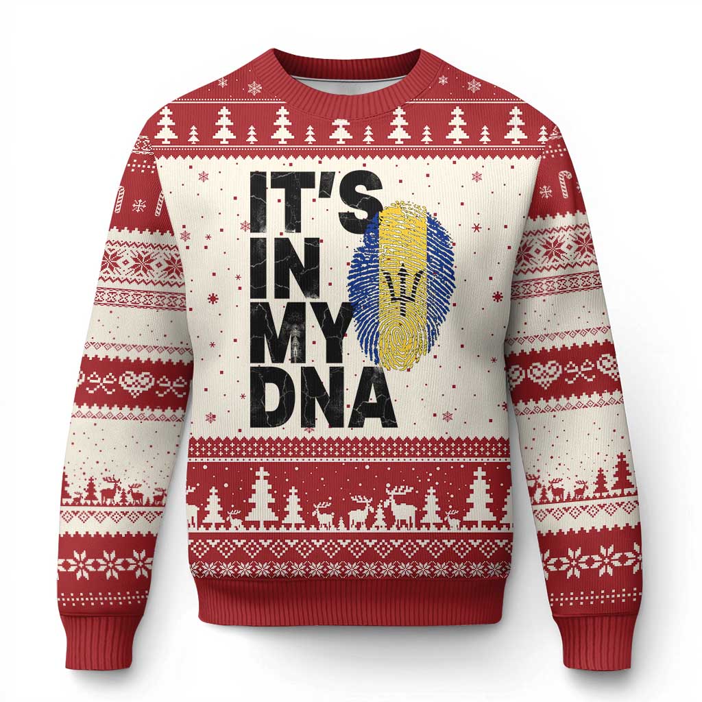 It's In My DNA Barbados Barbadian Ugly Christmas Sweater Pride Heritage Patriotic Gift TS10 Beige Red Print Your Wear