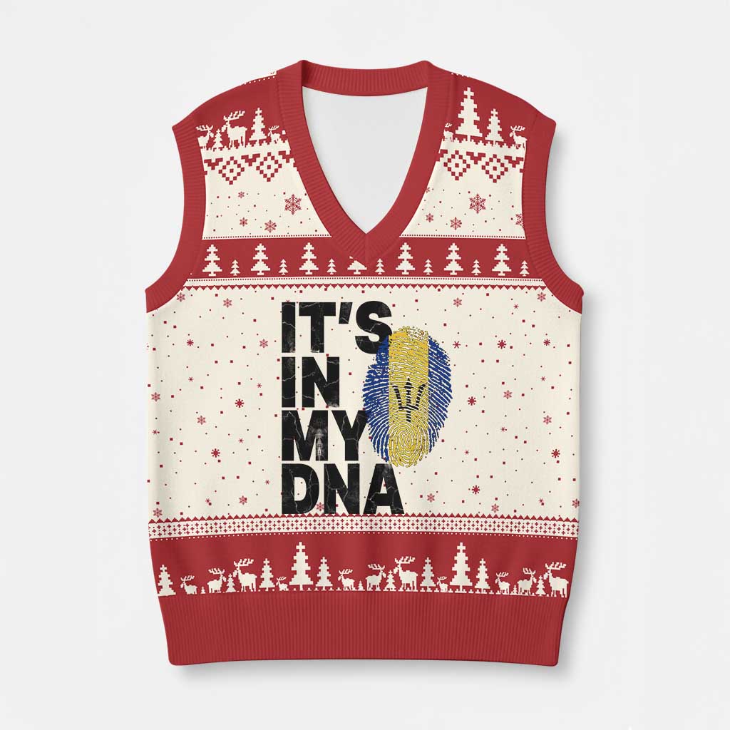 It's In My DNA Barbados Barbadian V-Neck Knit Sweater Vest Pride Heritage Patriotic Gift TS10 Beige Red Print Your Wear