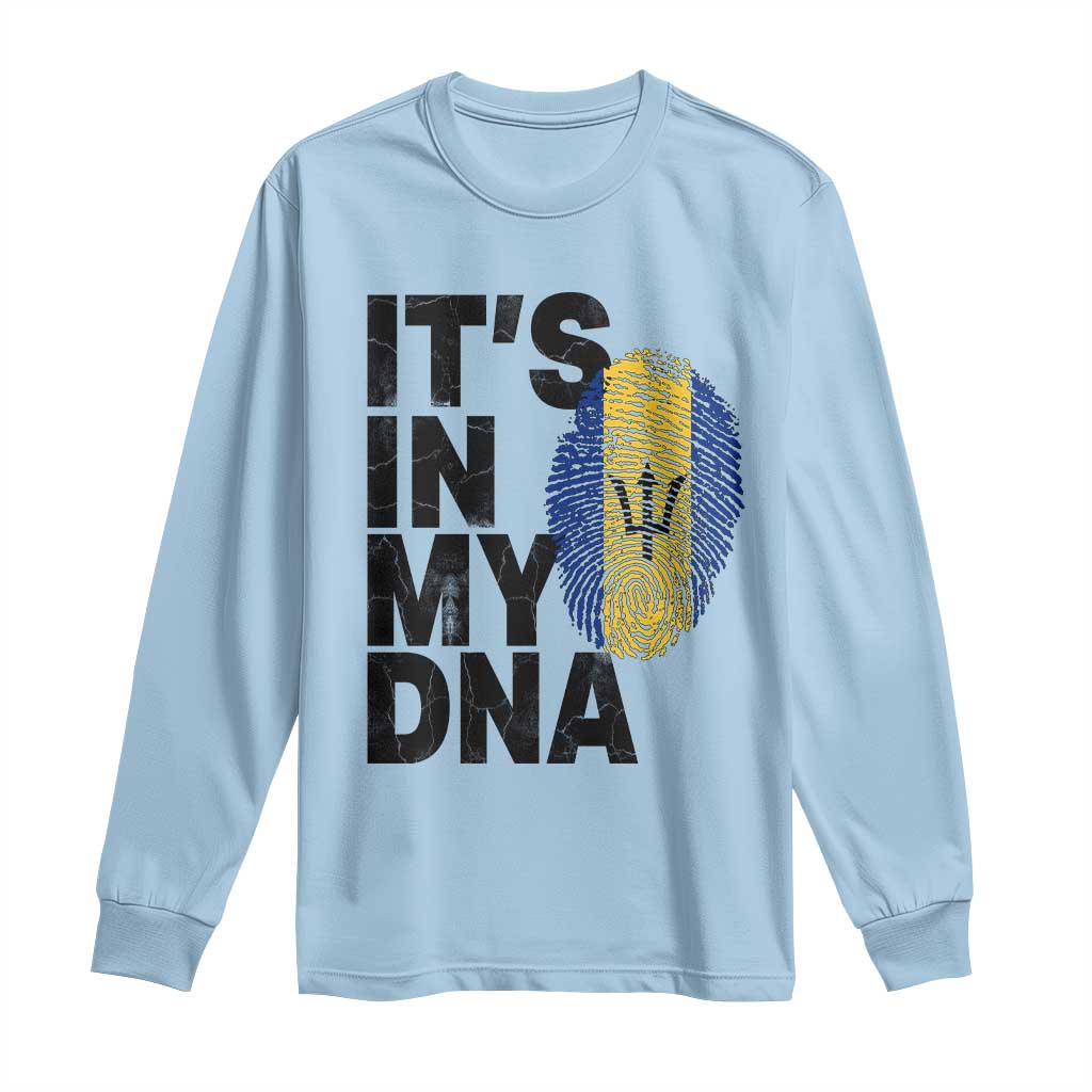 It's In My DNA Barbados Barbadian Long Sleeve Shirt Pride Heritage Patriotic Gift TS10 Light Blue Print Your Wear