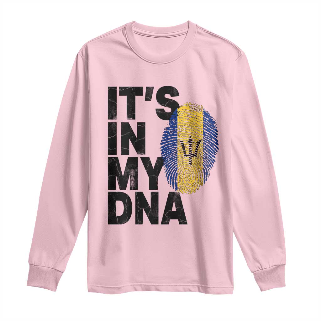 It's In My DNA Barbados Barbadian Long Sleeve Shirt Pride Heritage Patriotic Gift TS10 Light Pink Print Your Wear