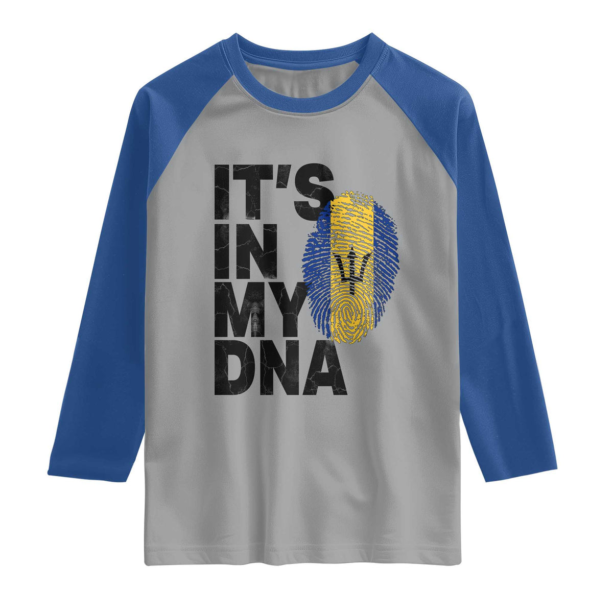 It's In My DNA Barbados Barbadian Raglan Shirt Pride Heritage Patriotic Gift TS10 Sport Gray Royal Print Your Wear