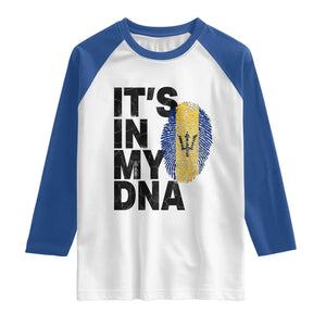 It's In My DNA Barbados Barbadian Raglan Shirt Pride Heritage Patriotic Gift TS10 White Royal Print Your Wear