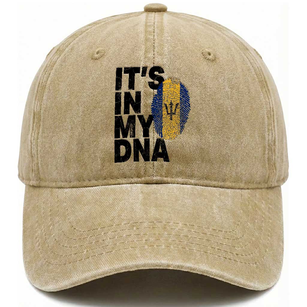 It's In My DNA Barbados Barbadian Washed Cotton Baseball Cap Pride Heritage Patriotic Gift TS10 Print Your Wear