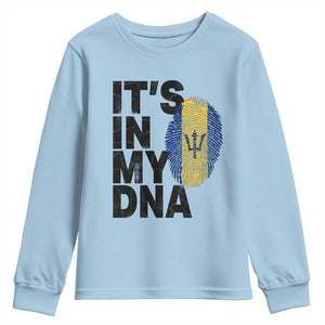 It's In My DNA Barbados Barbadian Youth Sweatshirt Pride Heritage Patriotic Gift TS10 Light Blue Print Your Wear