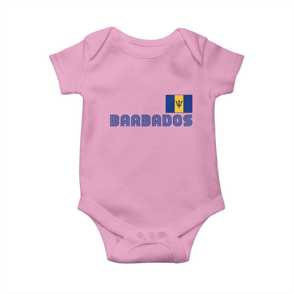 Retro Barbados Baby Onesie Vintage Barbadian Souvenir Caribbean Island Pride Heritage Gift TS10 Light Pink Print Your Wear