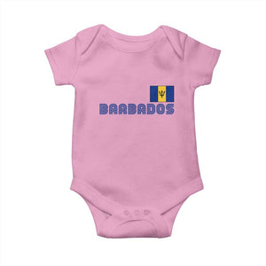 Retro Barbados Baby Onesie Vintage Barbadian Souvenir Caribbean Island Pride Heritage Gift TS10 Light Pink Print Your Wear