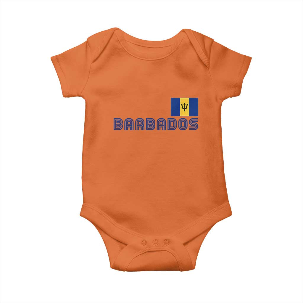 Retro Barbados Baby Onesie Vintage Barbadian Souvenir Caribbean Island Pride Heritage Gift TS10 Orange Print Your Wear