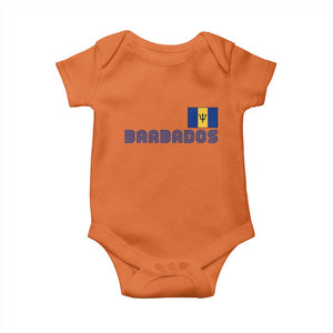 Retro Barbados Baby Onesie Vintage Barbadian Souvenir Caribbean Island Pride Heritage Gift TS10 Orange Print Your Wear