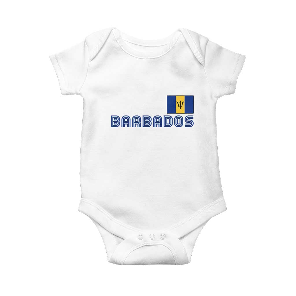 Retro Barbados Baby Onesie Vintage Barbadian Souvenir Caribbean Island Pride Heritage Gift TS10 White Print Your Wear