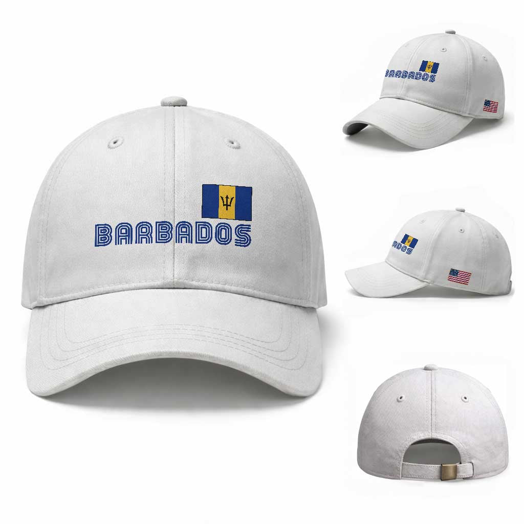 Retro Barbados Baseball Cap Vintage Barbadian Souvenir Caribbean Island Pride Heritage Gift TS10 Baseball Cap Universal Fit White Print Your Wear