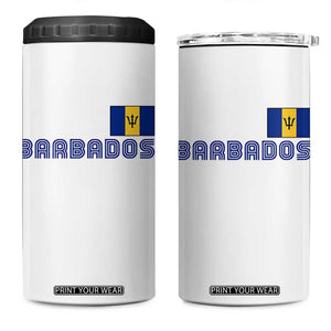 Retro Barbados 4 in 1 Can Cooler Tumbler Vintage Barbadian Souvenir Caribbean Island Pride Heritage Gift TS10 One Size: 16 oz White Print Your Wear