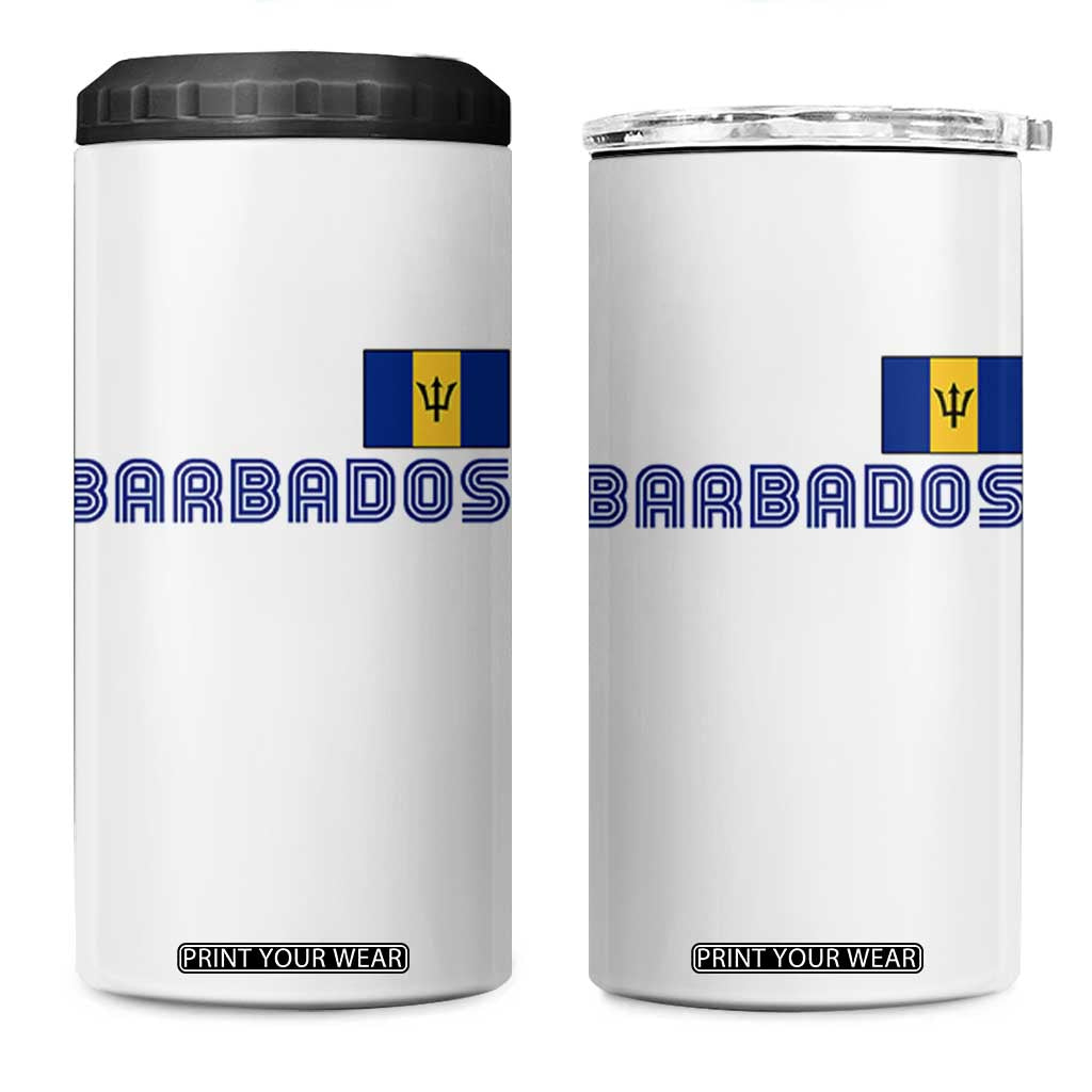 Retro Barbados 4 in 1 Can Cooler Tumbler Vintage Barbadian Souvenir Caribbean Island Pride Heritage Gift TS10 One Size: 16 oz White Print Your Wear