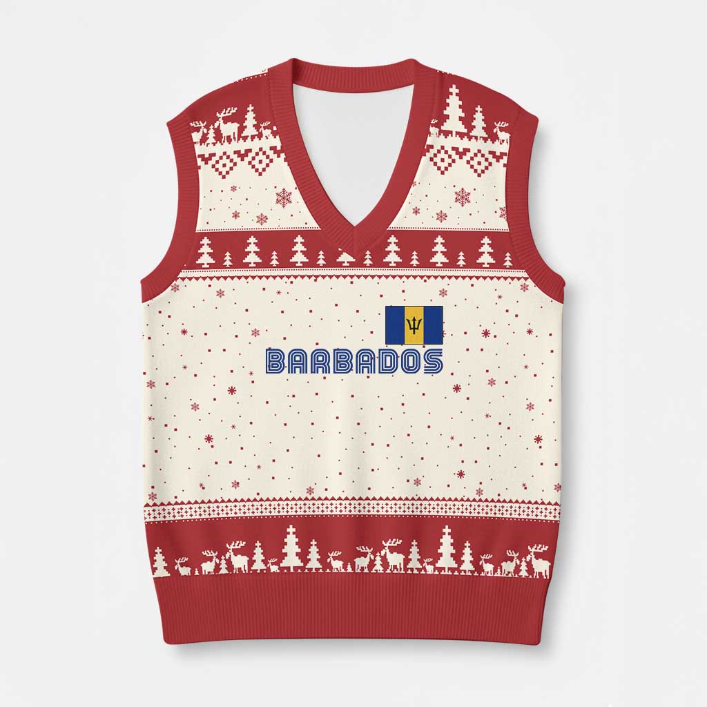 Retro Barbados V-Neck Knit Sweater Vest Vintage Barbadian Souvenir Caribbean Island Pride Heritage Gift TS10 Beige Red Print Your Wear