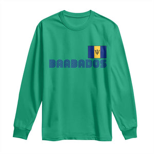 Retro Barbados Long Sleeve Shirt Vintage Barbadian Souvenir Caribbean Island Pride Heritage Gift TS10 Irish Green Print Your Wear