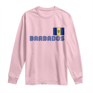Retro Barbados Long Sleeve Shirt Vintage Barbadian Souvenir Caribbean Island Pride Heritage Gift TS10 Light Pink Print Your Wear
