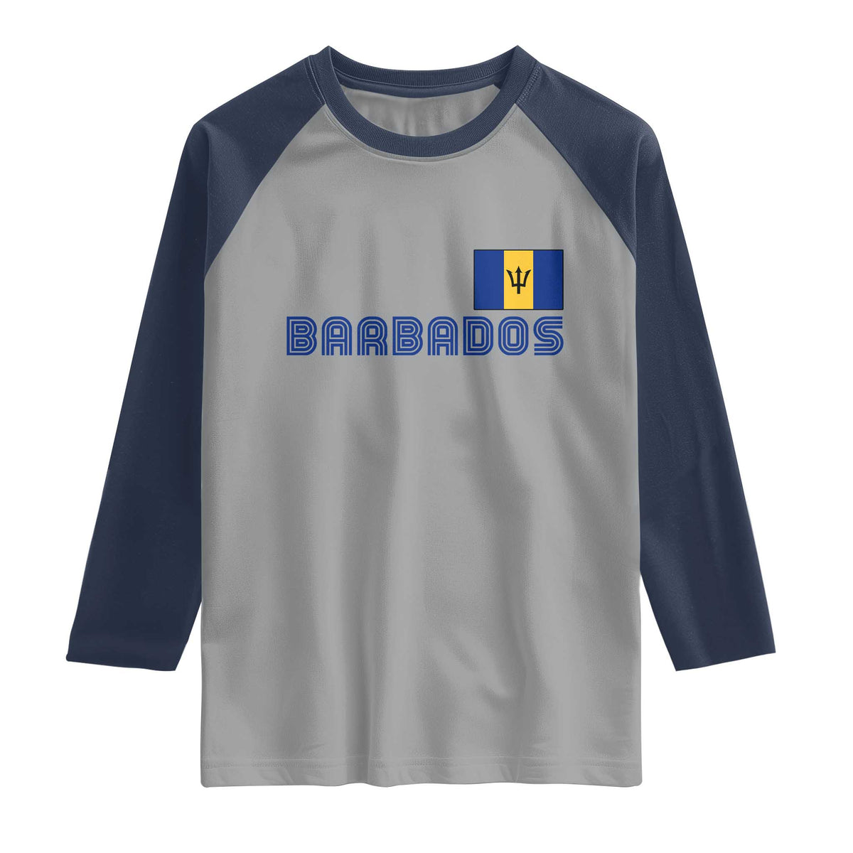 Retro Barbados Raglan Shirt Vintage Barbadian Souvenir Caribbean Island Pride Heritage Gift TS10 Sport Gray Navy Print Your Wear