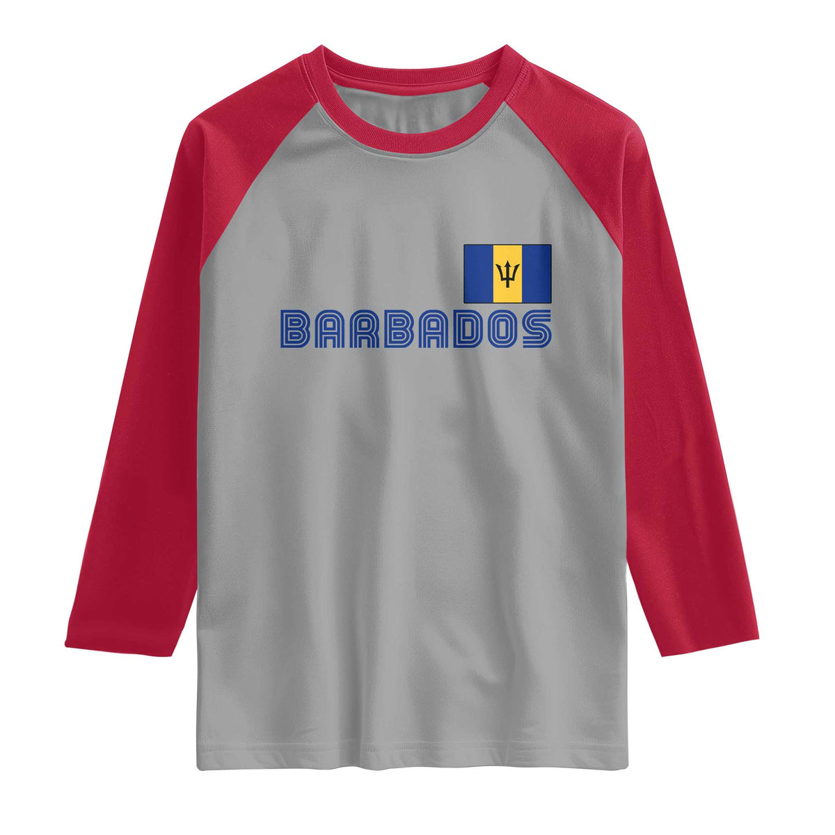 Retro Barbados Raglan Shirt Vintage Barbadian Souvenir Caribbean Island Pride Heritage Gift TS10 Sport Gray Red Print Your Wear