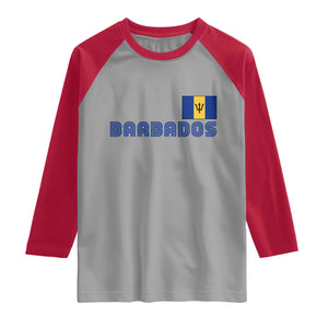 Retro Barbados Raglan Shirt Vintage Barbadian Souvenir Caribbean Island Pride Heritage Gift TS10 Sport Gray Red Print Your Wear