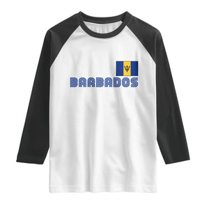 Retro Barbados Raglan Shirt Vintage Barbadian Souvenir Caribbean Island Pride Heritage Gift TS10 White Black Print Your Wear